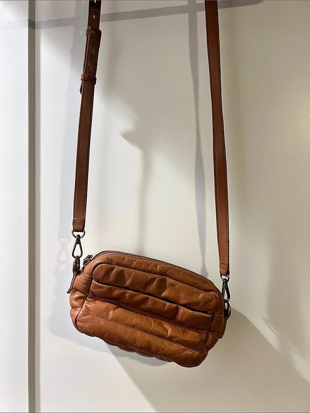 Madewell Quilted Crossbody Bag in Brown Like New
